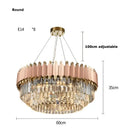 GobekUsa E14 LED Crystal Stainless Steel Rose Gold Pendant Lights