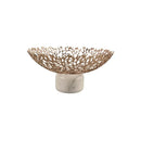 GobekUsa Coral Disc Pedestal | Metal Tray Marble Base Fruit Plate Gold Compote