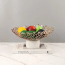 GobekUsa Coral Disc Pedestal | Metal Tray Marble Base Fruit Plate Gold Compote