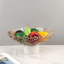 GobekUsa Coral Disc Pedestal | Metal Tray Marble Base Fruit Plate Gold Compote