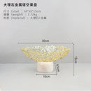 GobekUsa Coral Disc Pedestal | Metal Tray Marble Base Fruit Plate Gold Compote