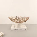 GobekUsa Coral Disc Pedestal | Metal Tray Marble Base Fruit Plate Gold Compote