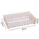 GobekUsa Crystal Glass Mirror Tray Cosmetic Jewelry Organizer Shelf Storage