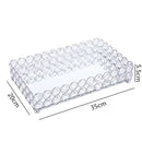 GobekUsa Crystal Glass Mirror Tray Cosmetic Jewelry Organizer Shelf Storage