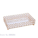 GobekUsa Crystal Glass Mirror Tray Cosmetic Jewelry Organizer Shelf Storage