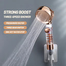 Rose gold high pressure shower head with filter for bathroom by Decorbites