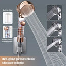 Rose gold high pressure shower head with filter for bathroom by Decorbites