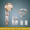 Rose gold high pressure shower head with filter for bathroom by Decorbites