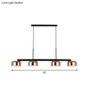 GobekUsa Rose Gold Metal 4-Light Pendant Island Fixture for Minimalist Dining Room