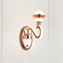 GobekUsa Rose Gold Metal Urn Wall Sconce with Twisted LED Arm – Contemporary Lighting Fixture