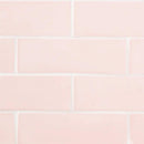 Blush Glossy Subway Ceramic Tiles 3x9