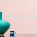 Blush Glossy Subway Ceramic Tiles 4x12