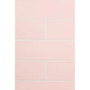 Blush Glossy Subway Ceramic Tiles 4x12