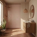 Blush Glossy Chevron Ceramic Tiles 2x6