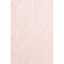 Blush Glossy Chevron Ceramic Tiles 2x6