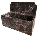 Rosso Levanto Wall Mount Marble Bathroom Sink With Backsplash 30 x 16