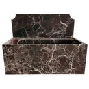 Rosso Levanto Wall Mount Marble Bathroom Sink With Backsplash 30 x 16