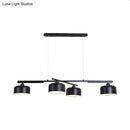 GobekUsa Rotatable Chandelier with Modern Drum Shade - 4 Lights, Metallic Hanging Light in Black