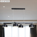 GobekUsa Rotatable Chandelier with Modern Drum Shade - 4 Lights, Metallic Hanging Light in Black