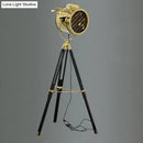 GobekUsa Rotatable Cylinder Metal Shade Floor Light - Tripod Design, Industrial Style, 1-Light, Indoor Standing Lamp - Black