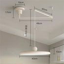 GobekUsa Rotatable Nordic LED Pendant Light - Cream Iron Chandelier