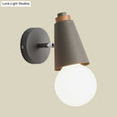 GobekUsa Rotatable Nordic Sweet Cone Wall Light - Child Bedroom Wall Sconce with Metal/Wood Backplate