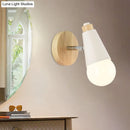 GobekUsa Rotatable Nordic Sweet Cone Wall Light - Child Bedroom Wall Sconce with Metal/Wood Backplate