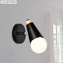 GobekUsa Rotatable Nordic Sweet Cone Wall Light - Child Bedroom Wall Sconce with Metal/Wood Backplate