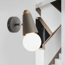GobekUsa Rotatable Nordic Sweet Cone Wall Light - Child Bedroom Wall Sconce with Metal/Wood Backplate