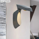 GobekUsa Rotatable Oval Wall Sconce - Modern Metal LED Bedside Light in White/Black/Gold Finish