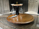 Whiskey & Wine Barrel Lazy Susan — Hand-Finished Rotating Server