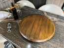 Whiskey & Wine Barrel Lazy Susan — Hand-Finished Rotating Server