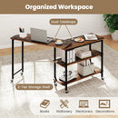 360° Rotating Sofa Side Table with Storage Shelves and Wheels by LJGDeals