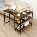 360° Rotating Sofa Side Table with Storage Shelves and Wheels by LJGDeals