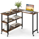 360° Rotating Sofa Side Table with Storage Shelves and Wheels by LJGDeals