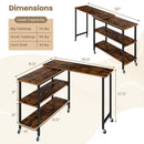 360° Rotating Sofa Side Table with Storage Shelves and Wheels by LJGDeals