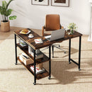 360° Rotating Sofa Side Table with Storage Shelves and Wheels by LJGDeals
