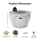 Round 50000 BTU Concrete Propane Fire Pit Table With Lava Rocks & PVC Cover, 36" (SAK91783)