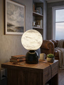Round Alabaster Table Lamp