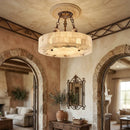 Round Aurevia Alabaster Ceiling Light