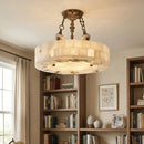 Round Aurevia Alabaster Ceiling Light