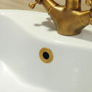 Round brass sink overflow cover set kitchen and bathroom inserts by Decorbites