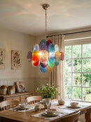 Round Colored Glass Chandelier