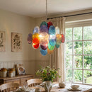Round Colored Glass Chandelier