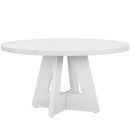 Round Dining Table for 4, 47" Wooden Kitchen Table Farmhouse Dinner Table