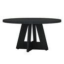 Round Dining Table for 4, 47" Wooden Kitchen Table Farmhouse Dinner Table