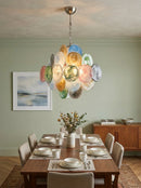 Round Glass Colorful Chandelier