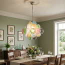 Round Glass Colorful Chandelier