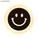 GobekUsa Round LED Smiley Wall Sconce Kit - Thin & Acrylic, Warm/White Light for Bedroom