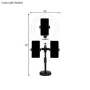 GobekUsa Round Minimalist LED Mirror Lamp with USB and Metallic Shade - Black Finish